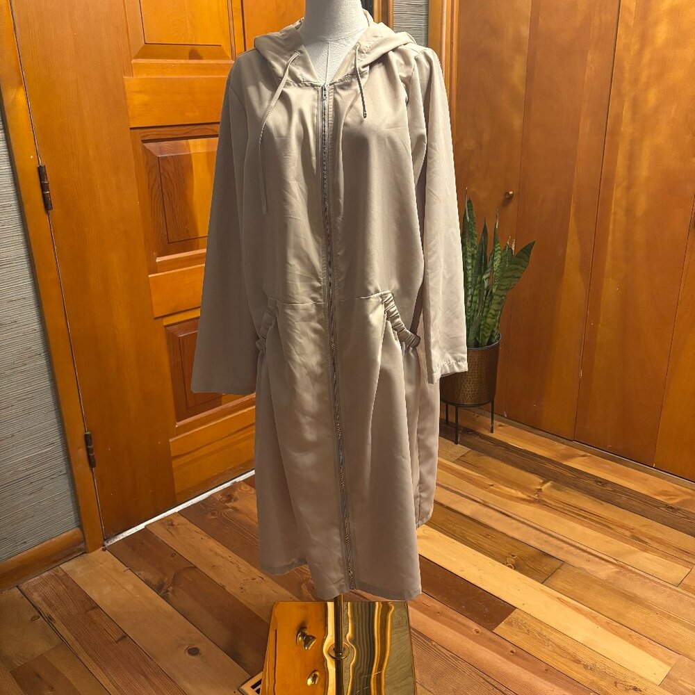 Full Length Hooded Windbreaker Women's 1XL